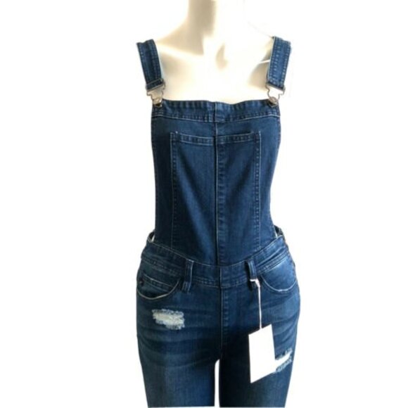 KanCan Blue Distressed Jumpsuit One Piece Play Suit XS - Picture 1 of 12